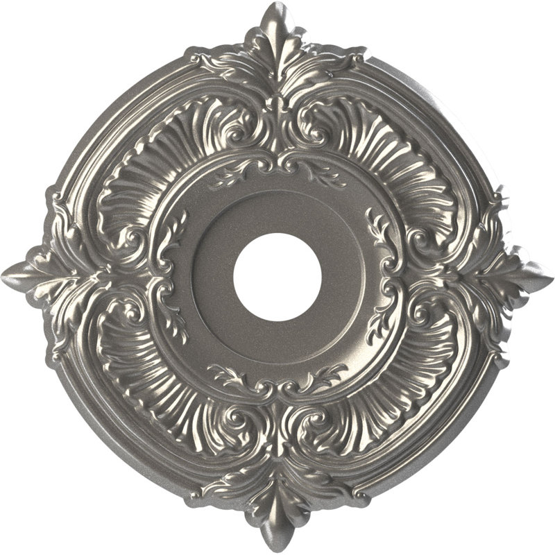 Attica Thermoformed PVC Ceiling Medallion, 19" H x 19" W x 1" D, Aged Dark Steel