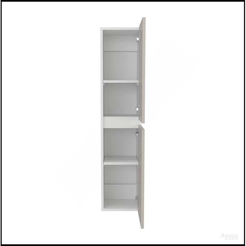 Bathroom Cabinet, 2 Doors, 4 Shelves, White