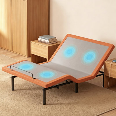 Adjustable Bed with Massage, Wireless Remote, App Control, Zero Gravity, Underbed Light, USB & Type C Ports on both sides