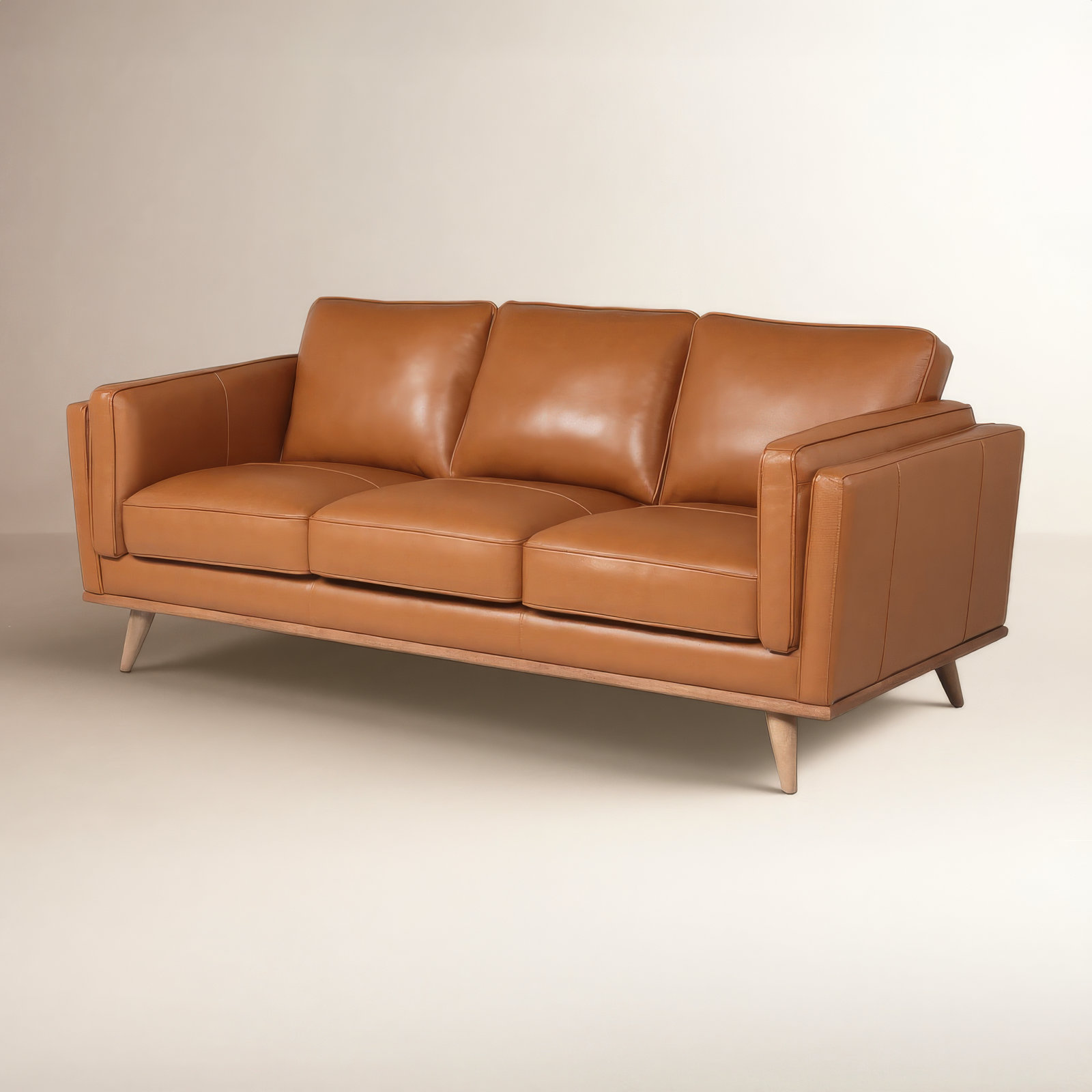 Gabon Mid Century Modern Leather Sofa