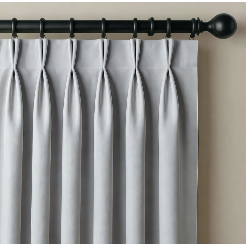 Rideau occultant 2 plis, Gris, 28" W x 92" L