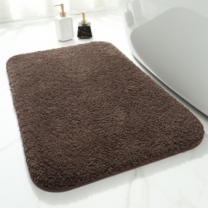 Tapis pour salle de bain Gaenside, Brun foncé, L 59 po x l 24 po