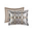 Édredon très grand de style couette en taupe avec damier classique, insert amovible et fermeture à glissière invisible, taille 9 pièces, conception géométrique - standard, facile d'entretien-121248435