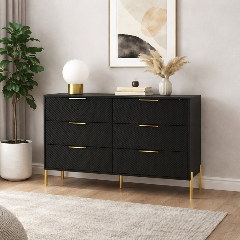 Modern Dresser for Bedroom, Black
