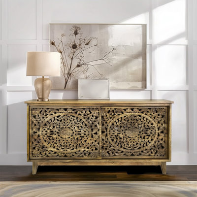 Eillie 67 " W Mango and Acacia Solid Wood Credenza