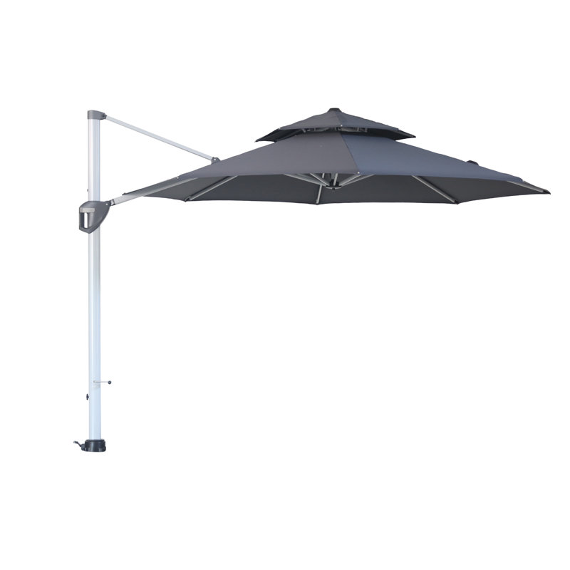 Parasol en porte-à-faux 129,92 po Rosealie, Gris