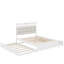 Grand lit plateforme en bois avec 2 grands tiroirs et lit gigogne simple TG-1991849051