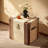 Artificial Leather Brown Small  Accent Trunk