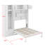Grand lit escamotable mural avec armoire supérieure, tablettes et garde-robe-1232518376