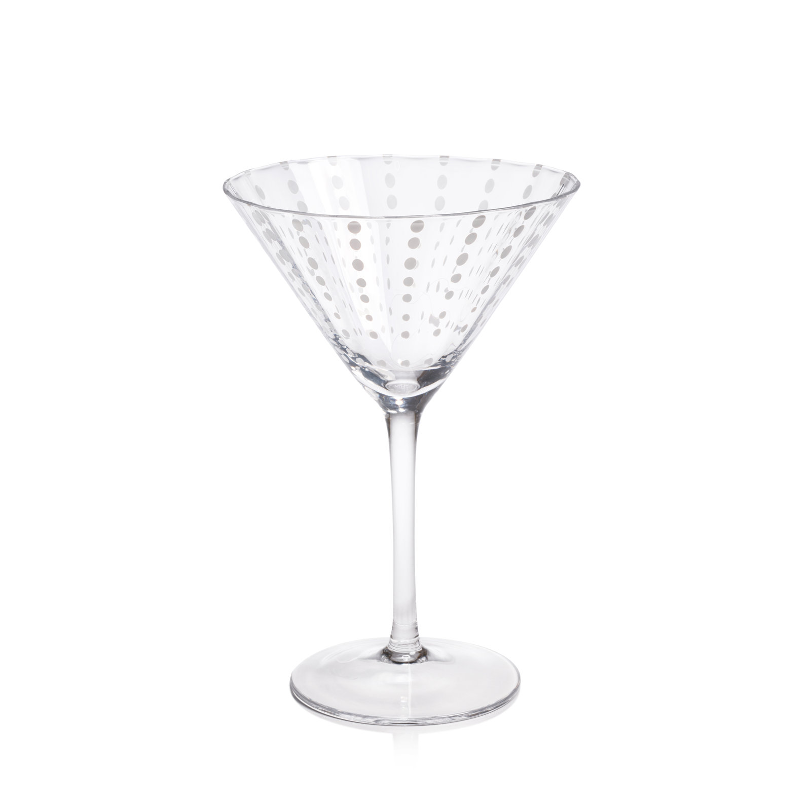 Dot Martini Glasses, Set of 4, Clear