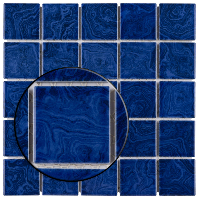 Resort 2" x 2" Porcelain Grid Mosaic Tile, Blue