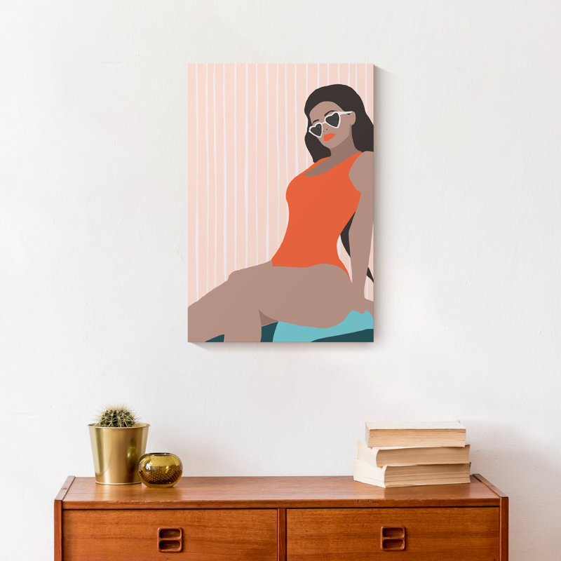 «Beach Girl», reproduction sur toile, H 18 po x l 12 po x P 1,25 po