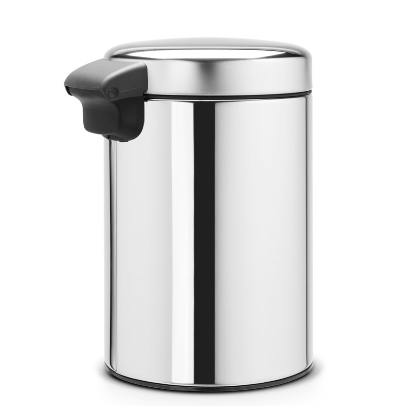 NewIcon 3 Litre Wall Mounted Bin, Brilliant Steel