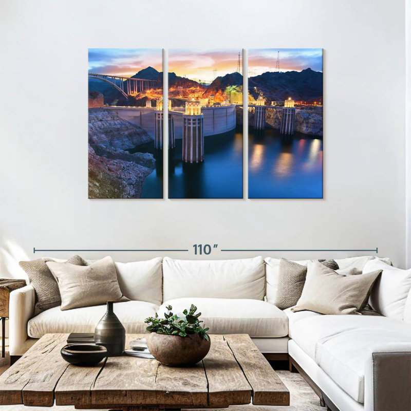 Rorry Hoover Dam At Night, 48" H x 74" W