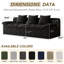 Chaise longue 71 po en velours côtelé noir 71 po, canapé 2 places avec 3 coussins et poches latérales pour la chambre à coucher, le bureau, aucun assemblage requis-133734542
