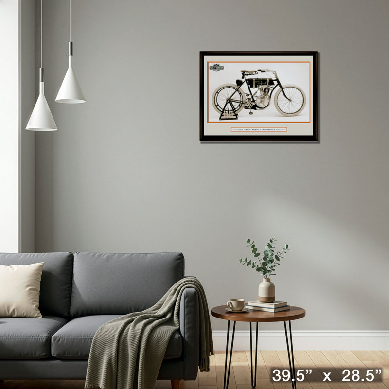 Harley Davidson, premier modèle imprimé encadré
