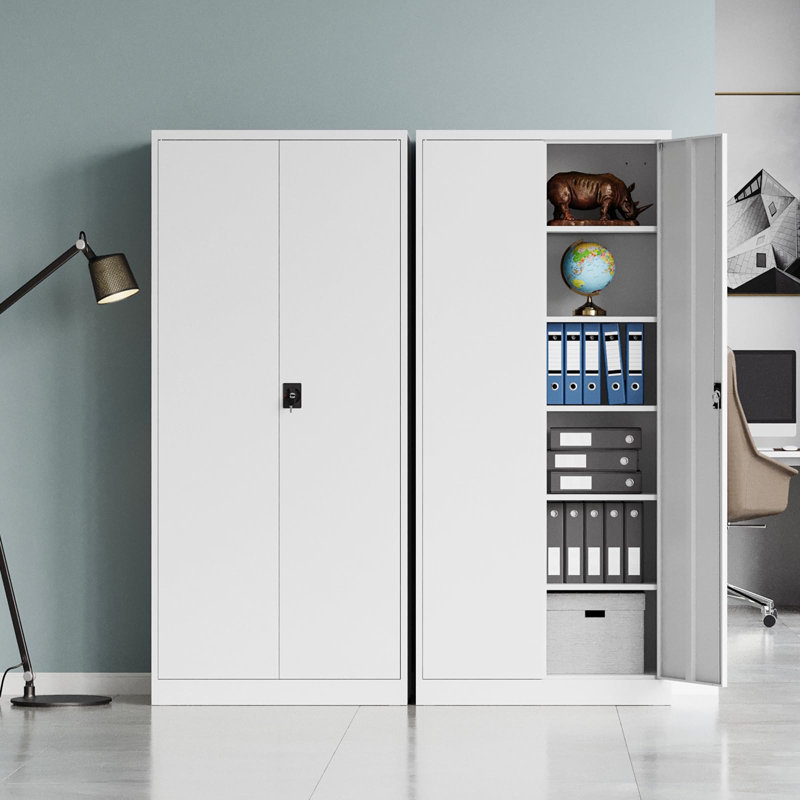 Jugoslav 32'' Wide 5 - Shelf Storage Cabinet, White
