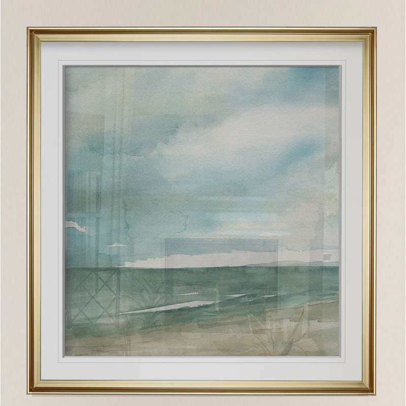 Tranquil Seas - impression, H 28 po x l 28 po x P 2 po, Cadre doré