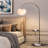 White Feather Floor Lamp with Table