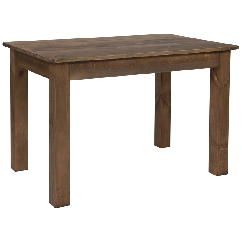 Dejon Rectangular Solid Pine Farmhouse Dining Table, Antique Rustic, 30"W x 46"L