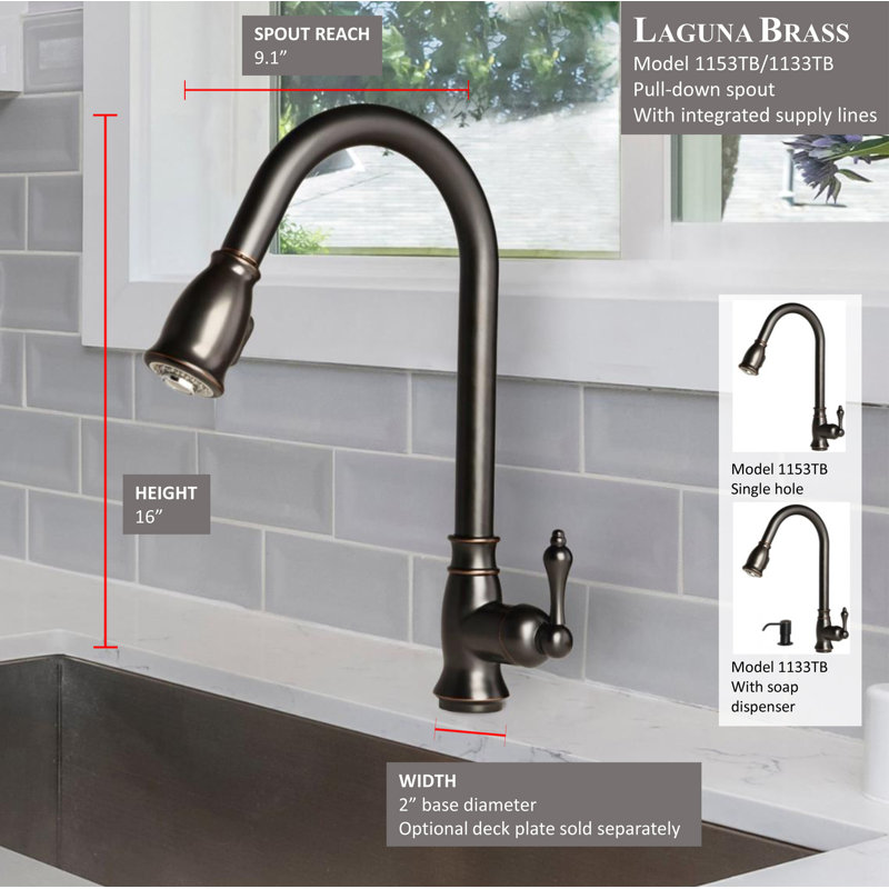 Oil Rubbed Bronze Single Handle Pull Down Kitchen Faucet