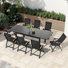 Ensemble repas pour 8 personnes L 94,49 po x l 35,43 po avec table rectangulaire extensible et fauteuils inclinables