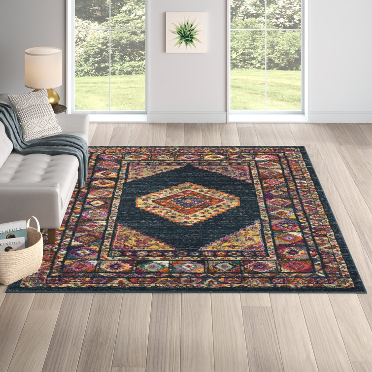Christa Southwestern Blue/Fuchsia Area Rug