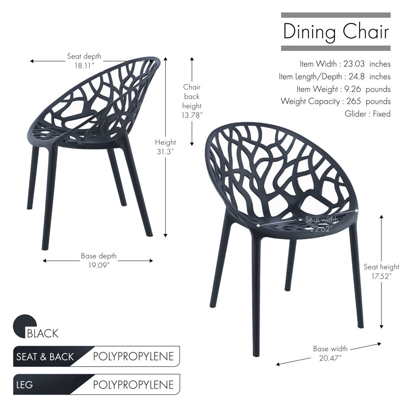 Hurd 17.52'' H Stacking Side Chair, Black