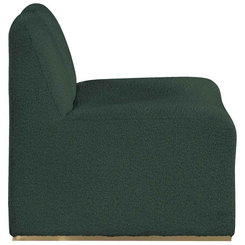 Iyesha Upholstered Slipper Chair, Green Boucle Fabric