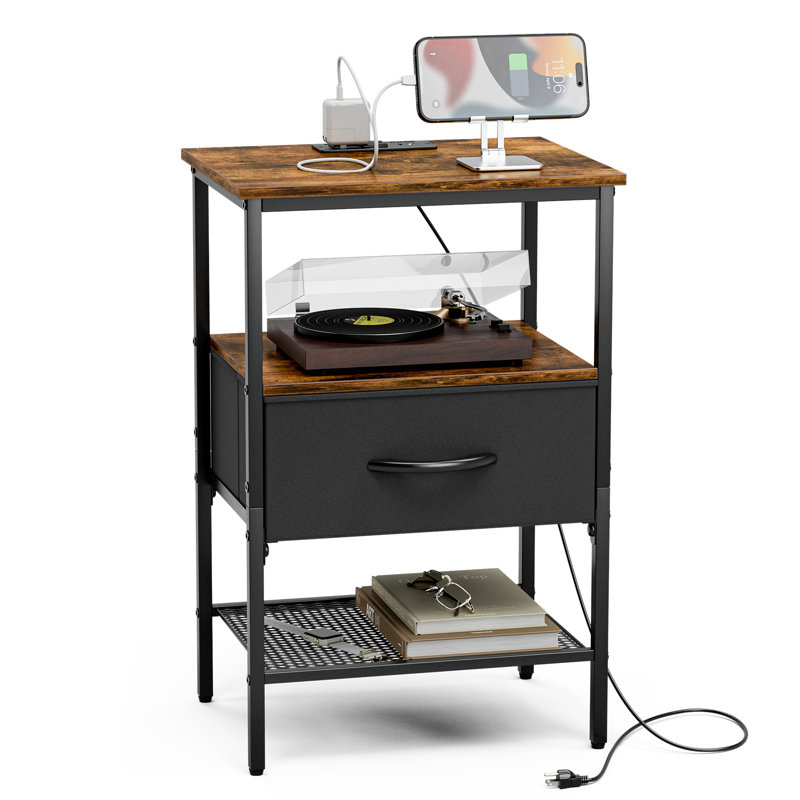 Ladislav End Table with Built-In Outlets