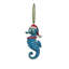 Ensemble de 4 figurines suspendues sarcelle hippocampe