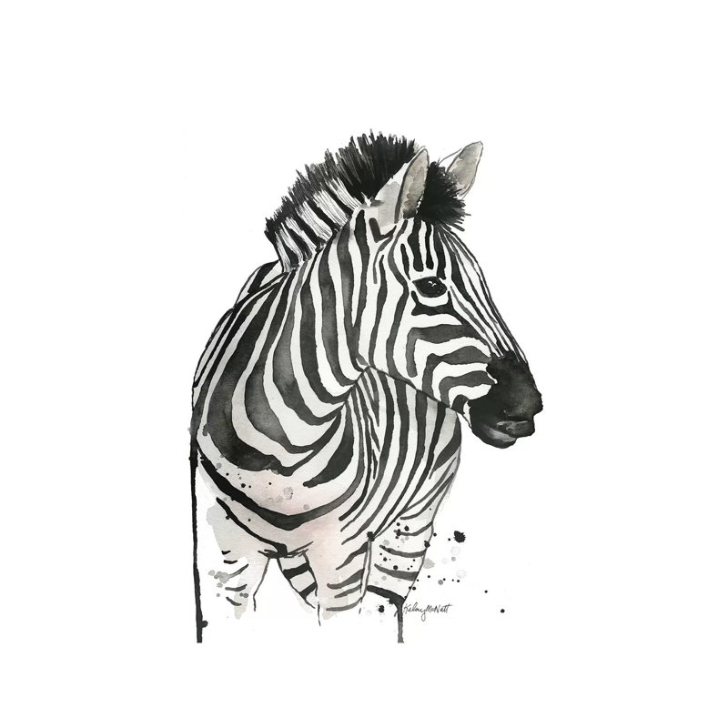 Zèbre par Kelsey Mcnatt - Toile tendue, estampe numérique sur toile tendue, H 18 po x l 12 po x P 1,5 po