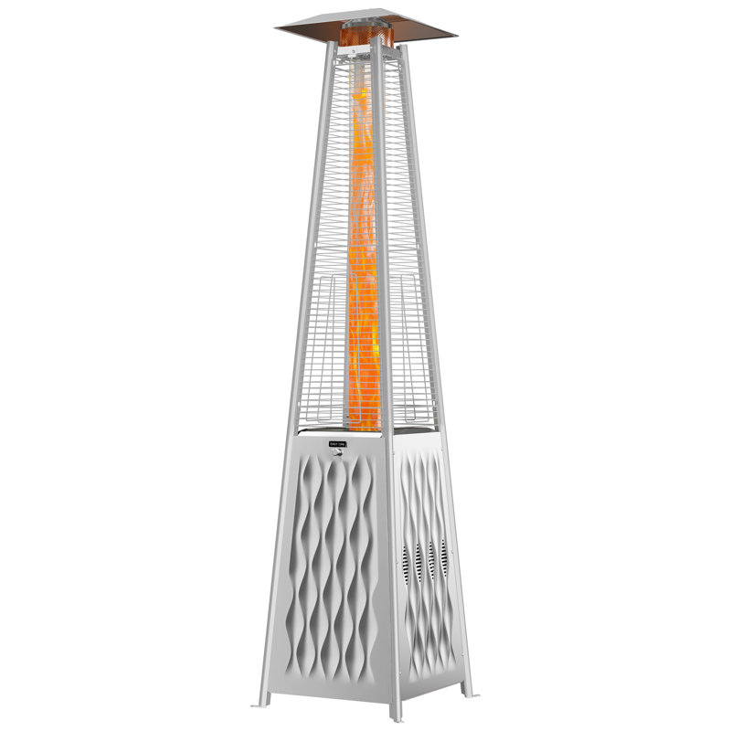 Chauffe-terrasse pyramide Eeast Oak 50 000 BTU, Pyramide en acier inoxydable