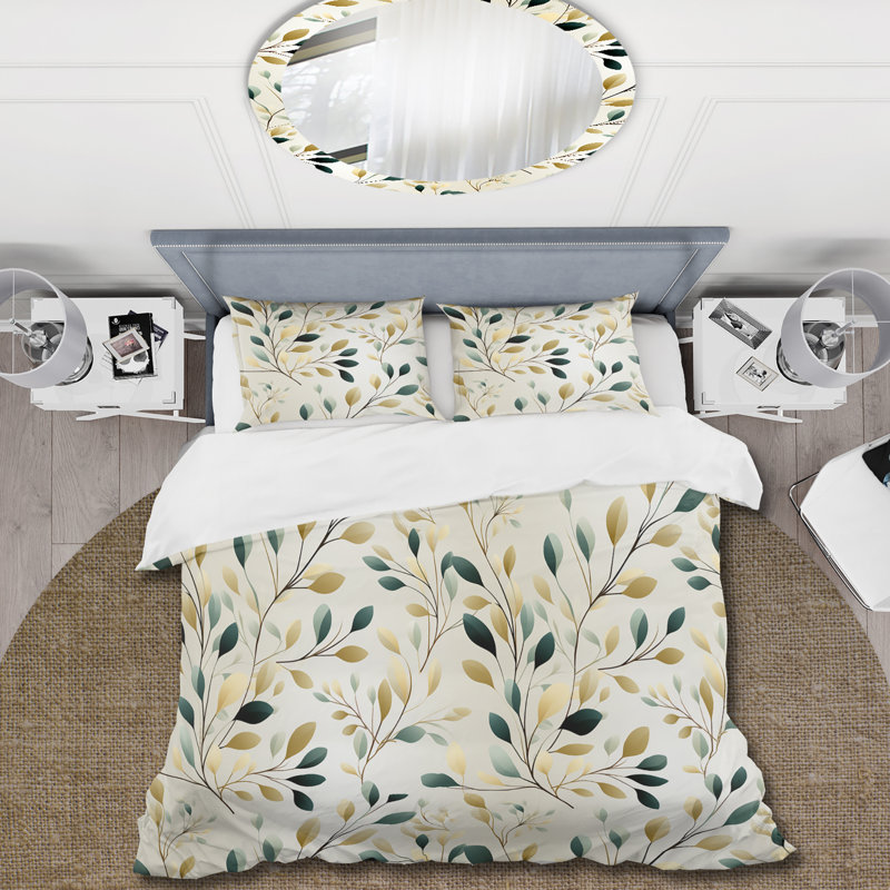 Maeng Organic Zen - Ensemble de housse de couette botanique - Microfibre de polyester