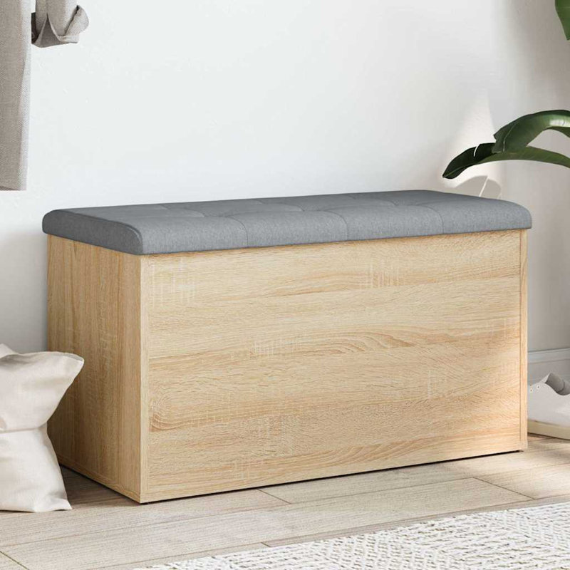 Engineered Wood Storage Bench, 45 cm H x 82 cm L x 42 cm D, Sonoma Oak