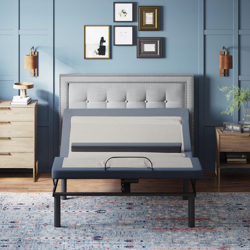 Adjustable bed base with head/foot tilt and lumbar position adjustment, King