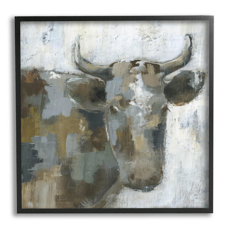 Abstrait bovin de ferme, estampe numérique par Nan, Giclée encadrée noir minuit, H 12 po x l 12 po x P 1,5 po