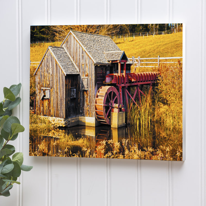 Photographie de vieux chalet Arlin sur métal