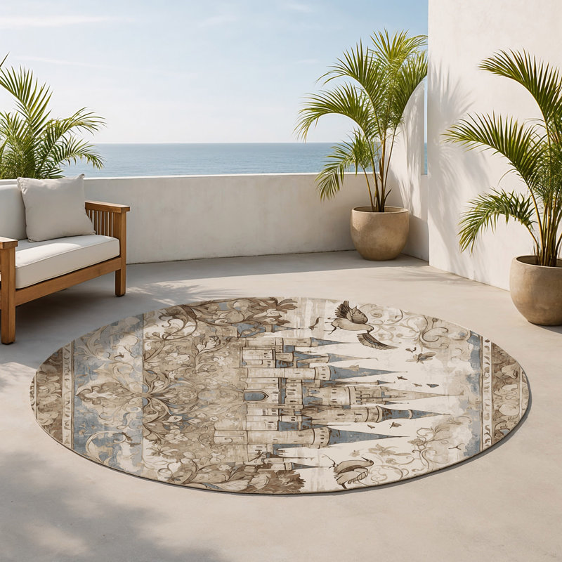 Tapis intérieur et extérieur Warden's Refuge, Rond 5 pi