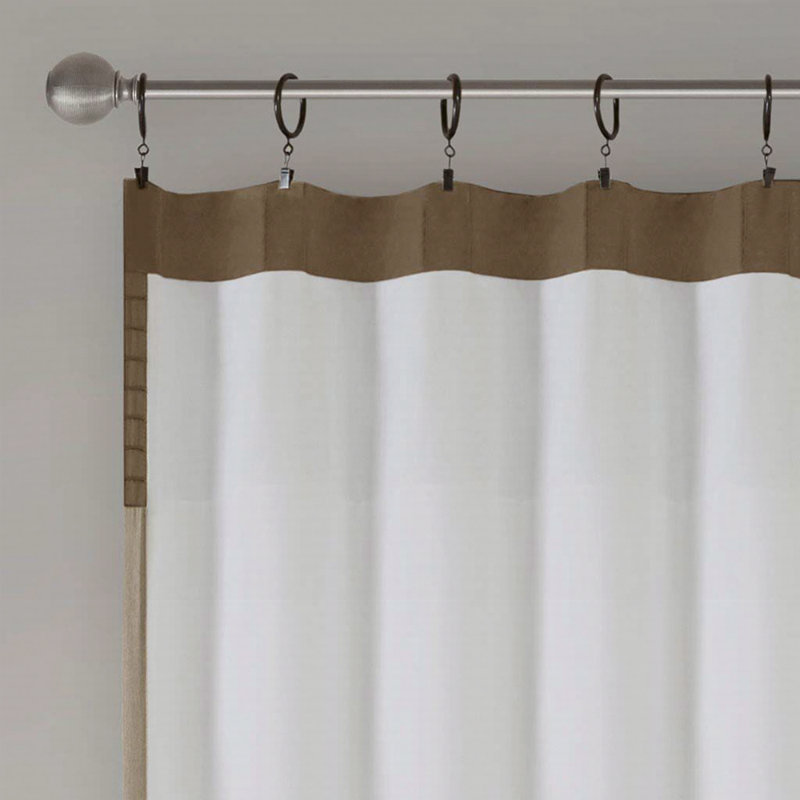 Rideau occultant en polyester Lamaar, Beige/rouge