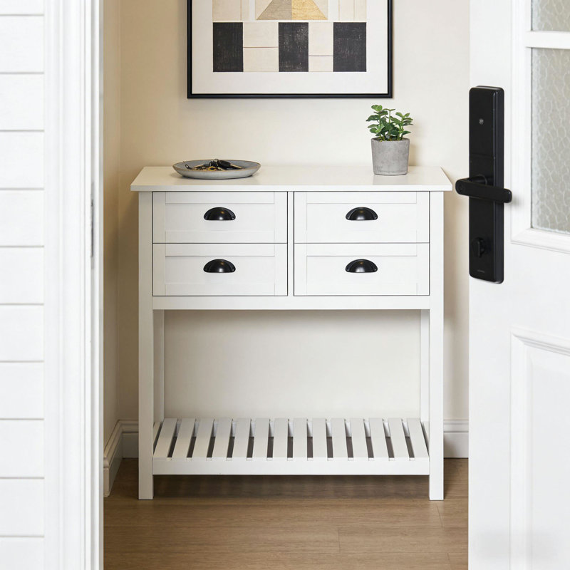 Coffee Bar Sideboard Buffet Cabinet, Kitchen Storage With 4 Drawers And Slatted Shelf, White | Gift Idea