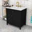 Élégant meuble-lavabo peu encombrant avec lavabo en céramique, tablettes réglables et grand espace de rangement-714341525