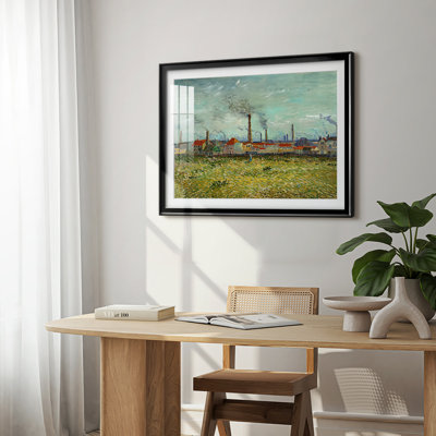 Les Usines de Clichy - Vincent van Gogh - Reproduction d'art encadrée, sous verre acrylique, grand format, idéale pour le salon.