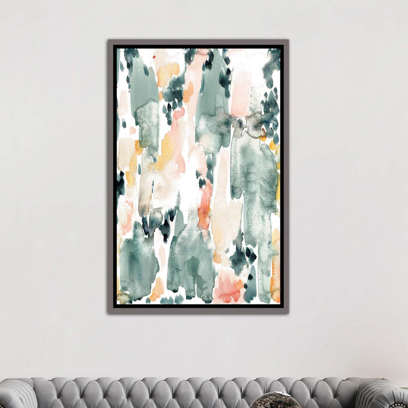 « luxueux » par albina bratcheva-reproduction d’art, H 48 po x l 32 po x P 1,5 po, Toile encadrée de bois rustique foncé