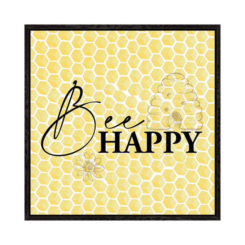 Bee I by Kimberly Allen - Print on Canvas, 93.98cm H x 93.98cm W x 3.81cm D, Black Framed