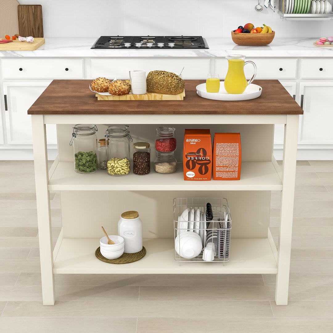 Wilhelmi Wood Stationary Kitchen Island image 5