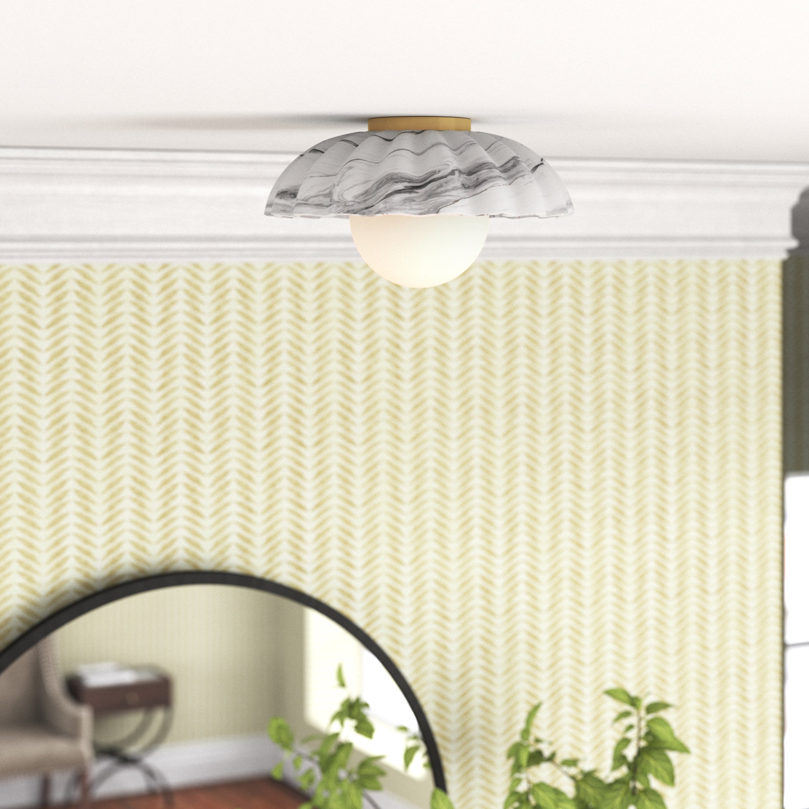 Irene Single Light Ceramic Flush Mount