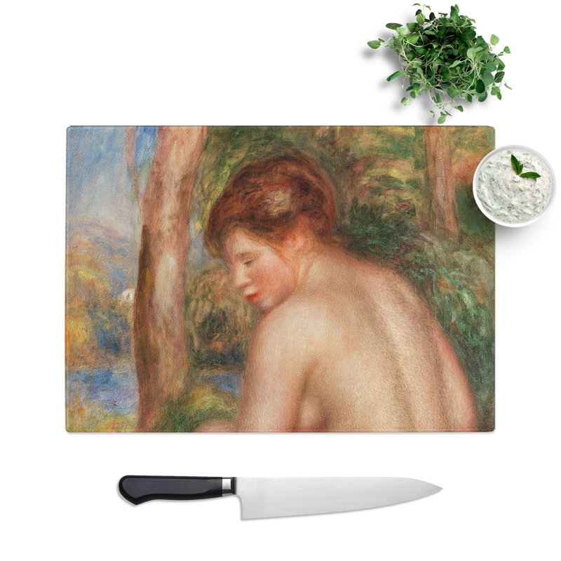 Bather in Three-Quarter View by Pierre-Auguste Renoir Chopping Board, 0.4cm H x 20cm W x 28.5cm L