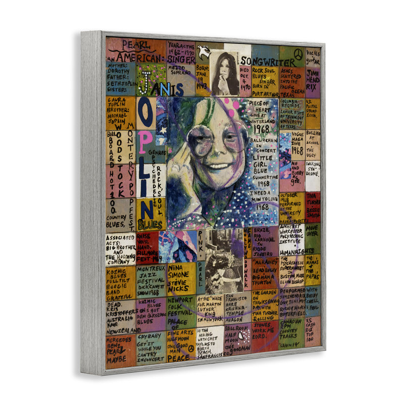 Janis Joplin, collage, estampe numérique par Sabin, Estampe numérique Farmhouse, H 14 po x l 11 po