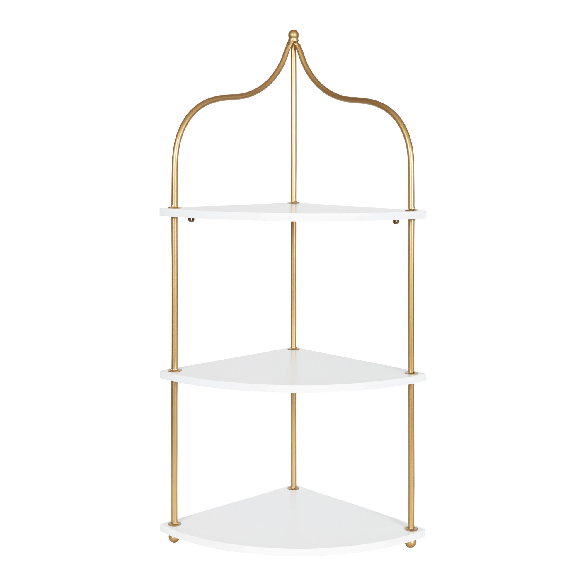 Zeppelin Corner Shelf, White/Gold